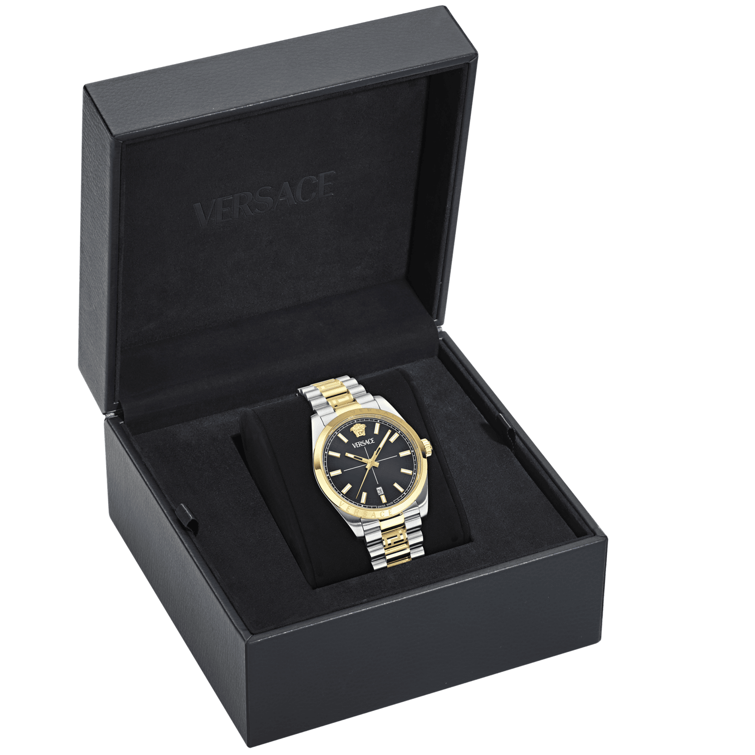 VERSACE Millenyium Gent Black Dial 40mm Two Tone Gold Stainless Steel Bracelet VE0G00525 - 5