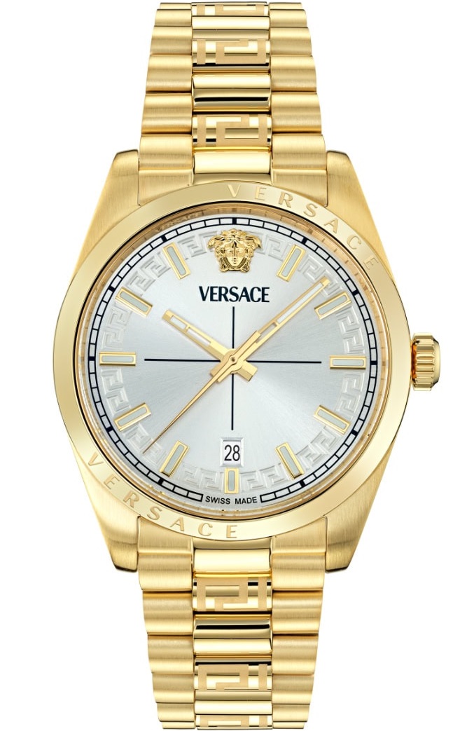 VERSACE Millenyium Gent Silver Dial 40mm Gold Stainless Steel Bracelet VE0G00625 - 