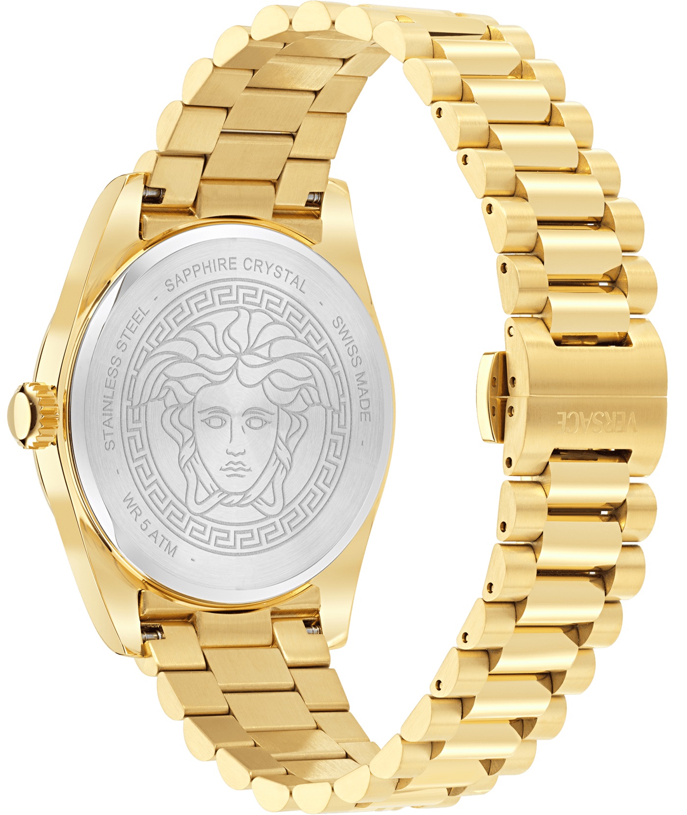 VERSACE Millenyium Gent Silver Dial 40mm Gold Stainless Steel Bracelet VE0G00625 - 