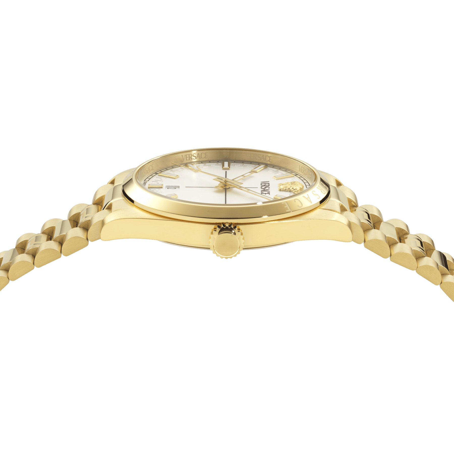 VERSACE Millenyium Gent Silver Dial 40mm Gold Stainless Steel Bracelet VE0G00625 - 3