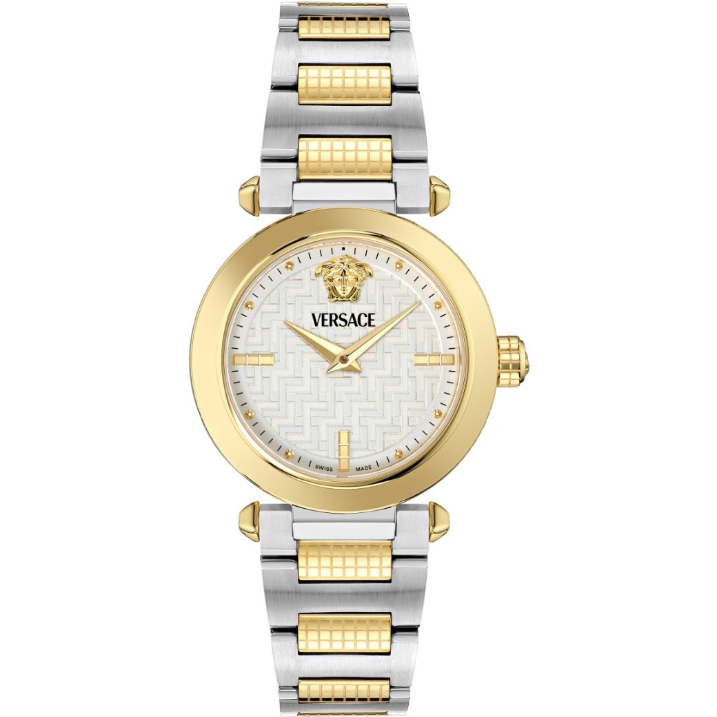 VERSACE Greek White Dial 35mm Two Tone Gold Stainless Steel Bracelet VE5B00325 - 