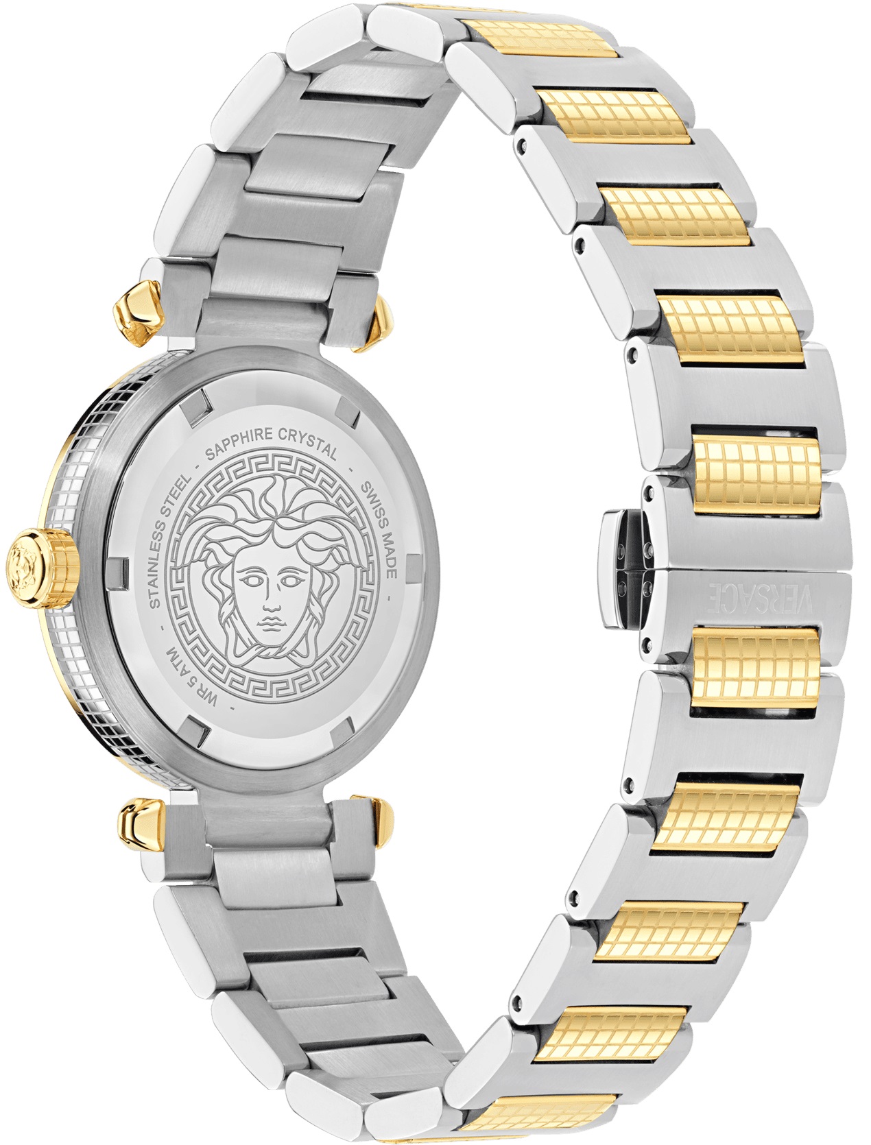 VERSACE Greek White Dial 35mm Two Tone Gold Stainless Steel Bracelet VE5B00325 - 