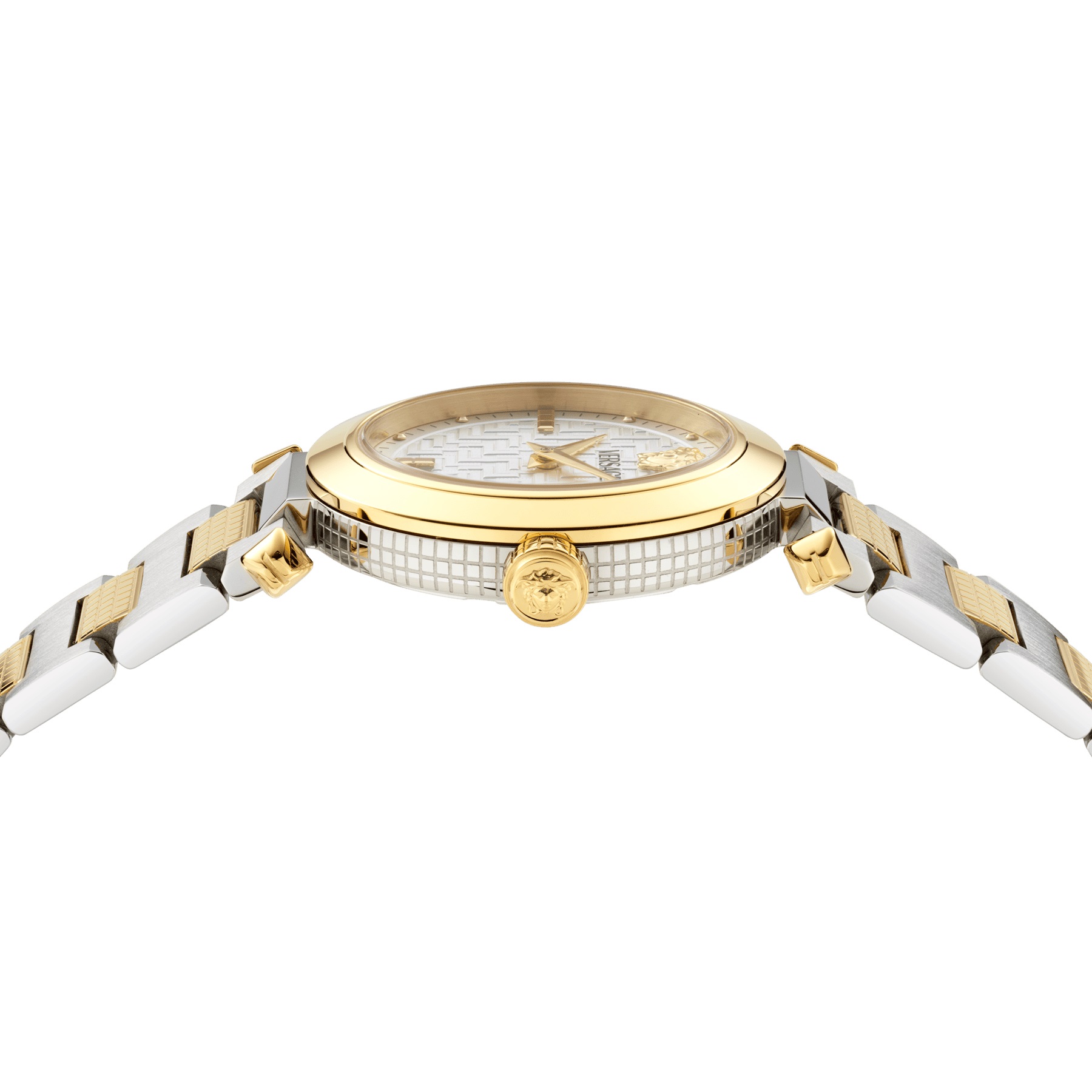 VERSACE Greek White Dial 35mm Two Tone Gold Stainless Steel Bracelet VE5B00325 - 3