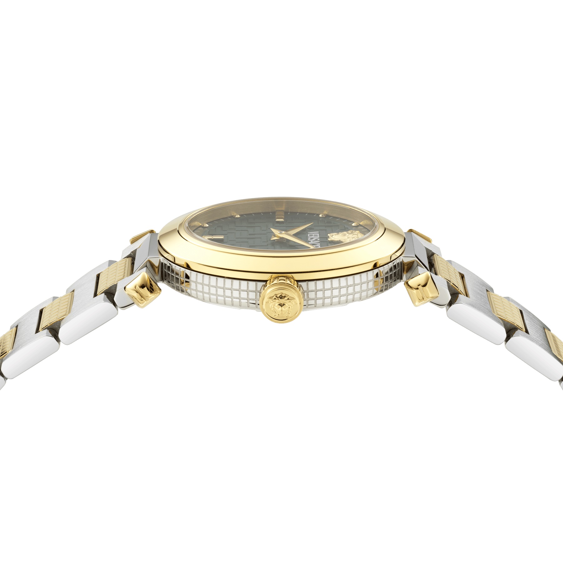 VERSACE Greek Green Dial 35mm Two Tone Gold Stainless Steel Bracelet VE5B00525 - 3