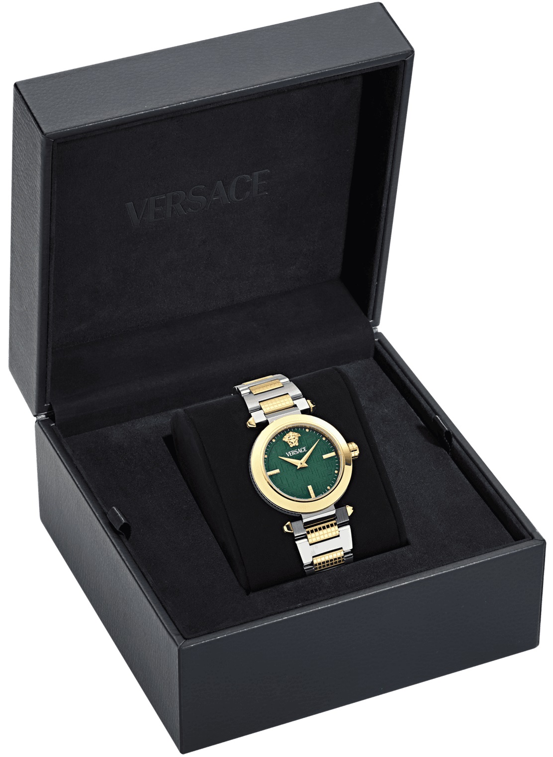 VERSACE Greek Green Dial 35mm Two Tone Gold Stainless Steel Bracelet VE5B00525 - 5