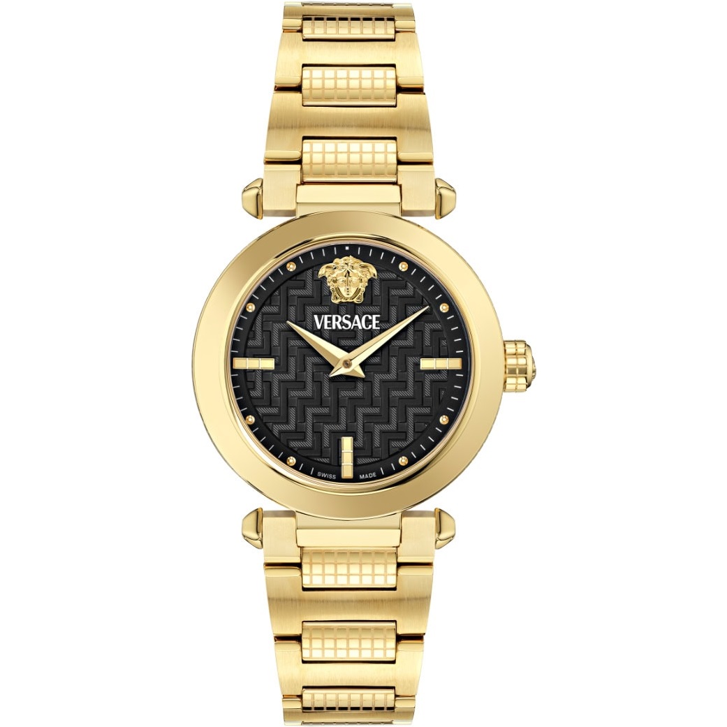 VERSACE Greek Black Dial 35mm Gold Stainless Steel Bracelet VE5B00625 - 