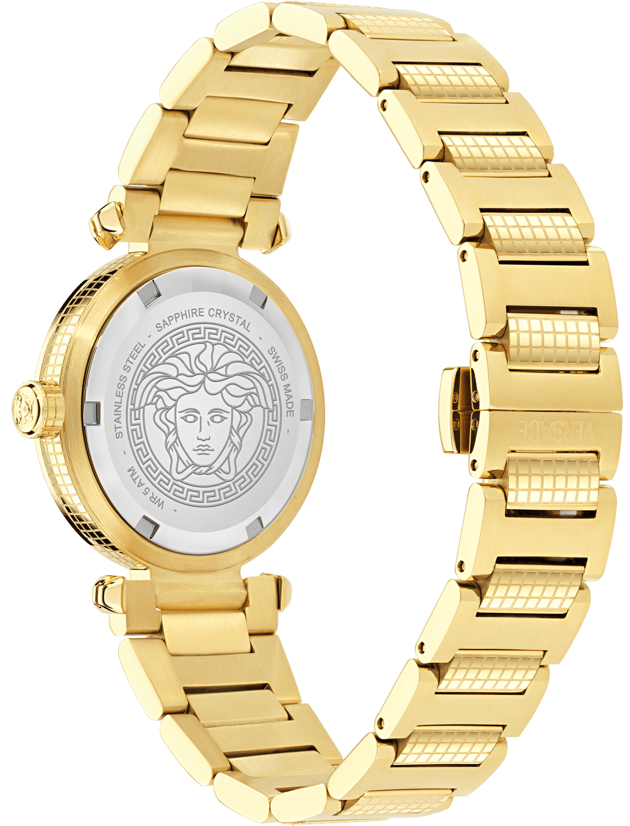 VERSACE Greek Black Dial 35mm Gold Stainless Steel Bracelet VE5B00625 - 