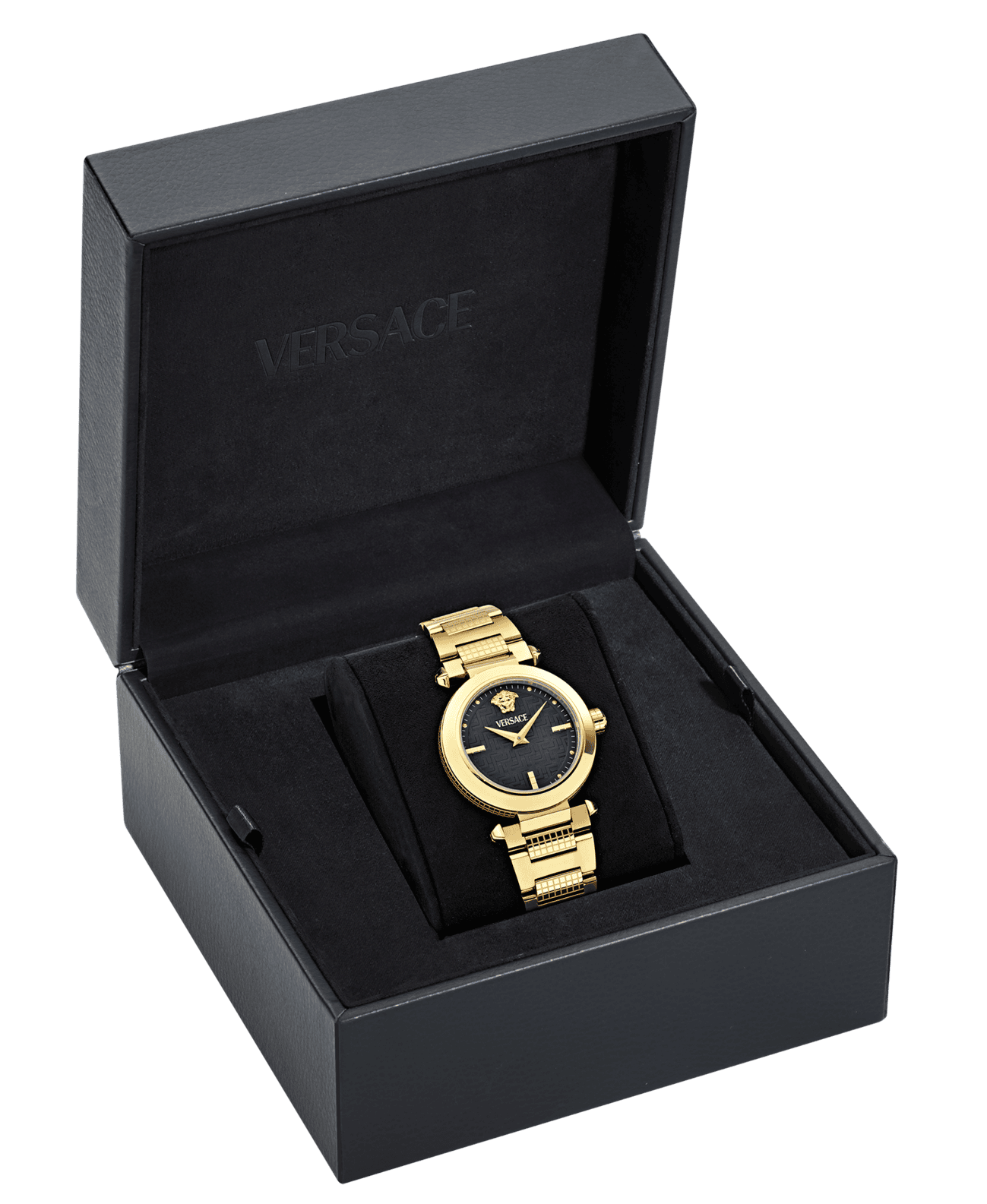 VERSACE Greek Black Dial 35mm Gold Stainless Steel Bracelet VE5B00625 - 5