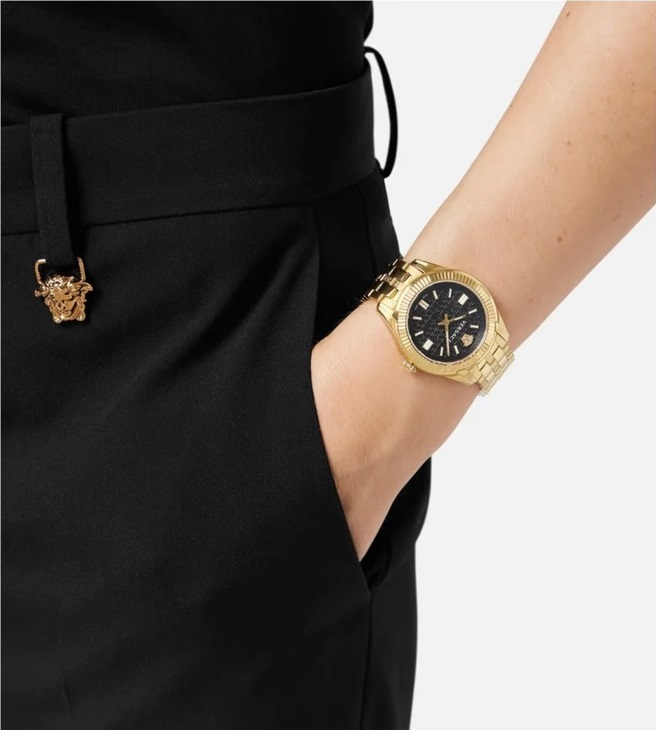 VERSACE Greca Time 35mm Gold Stainless Steel Bracelet VE6C00623 - 4