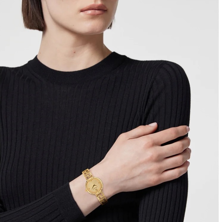 VERSACE Greca Goddess Gold Dial 28mm Gold Stainless Steel Bracelet VE7A00323 - 2