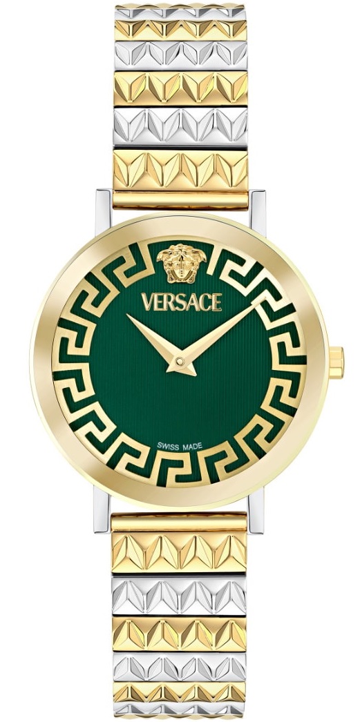 VERSACE Daedalus Green Dial 35mm Two Tone Gold Stainless Steel Bracelet VE9A00424 - 