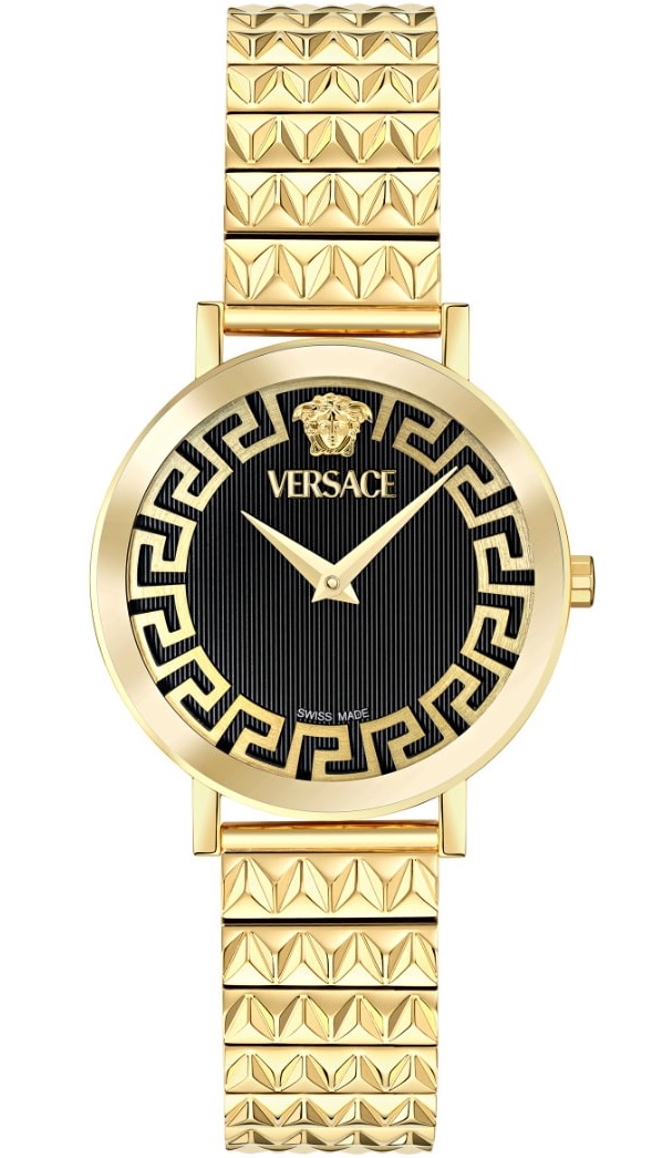 VERSACE Daedalus Black Dial 35mm Gold Stainless Steel Bracelet VE9A00524 - 