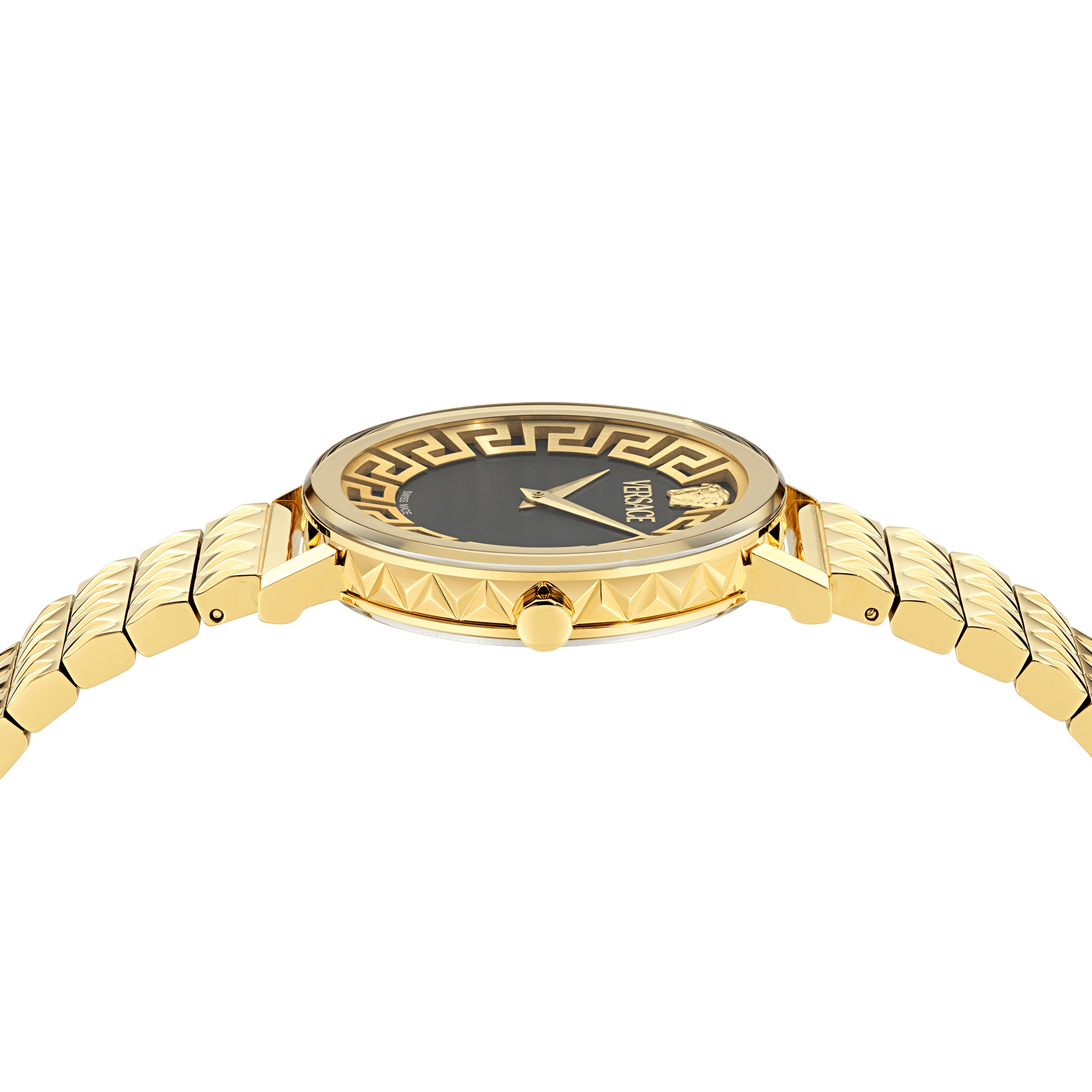 VERSACE Daedalus Black Dial 35mm Gold Stainless Steel Bracelet VE9A00524 - 