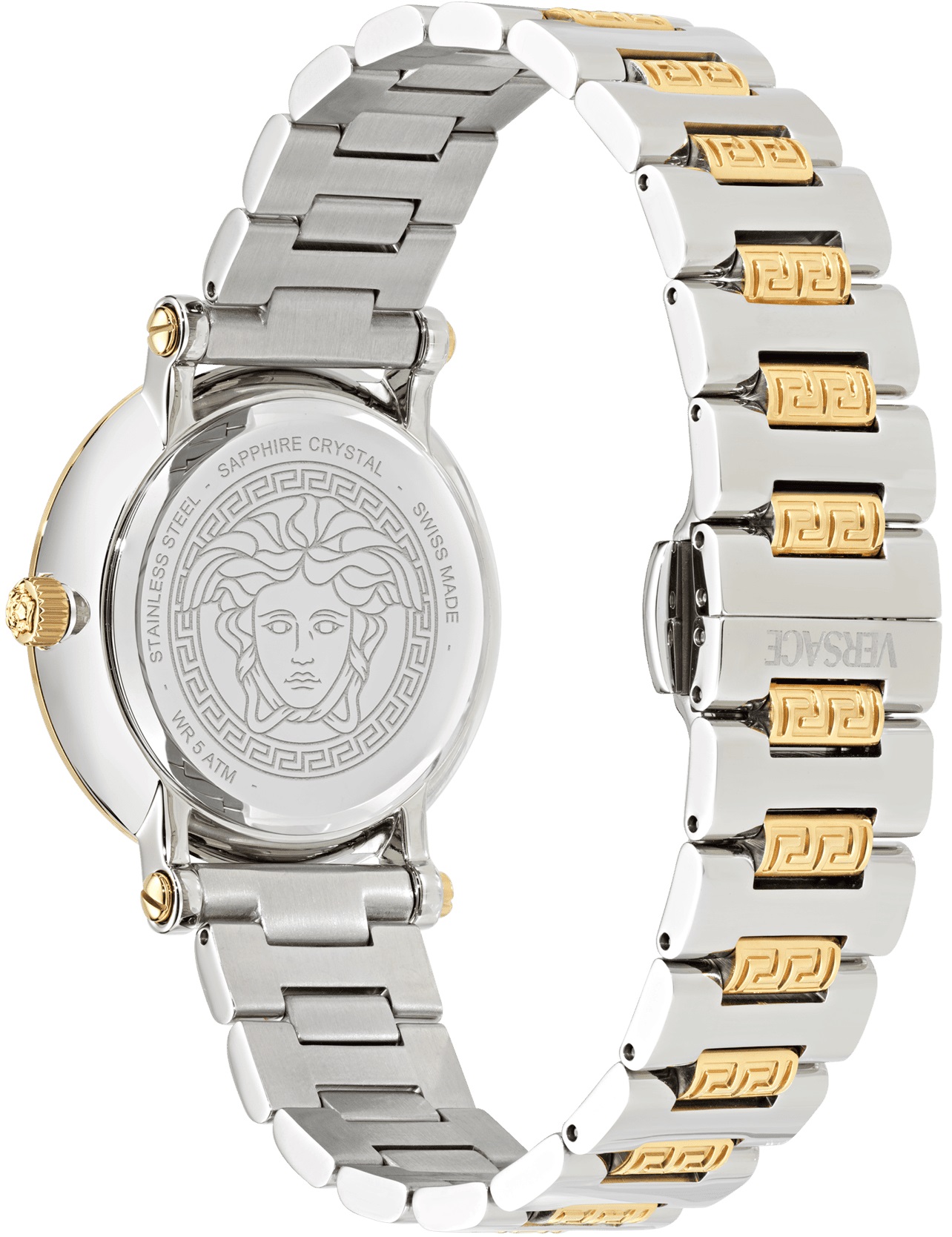 VERSACE Greca Sphere Silver Dial 35mm Two Tone Gold Stainless Steel Bracelet VE9C00524 - 3