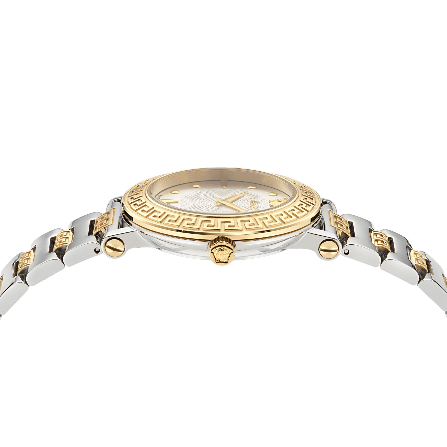 VERSACE Greca Sphere Silver Dial 35mm Two Tone Gold Stainless Steel Bracelet VE9C00524 - 