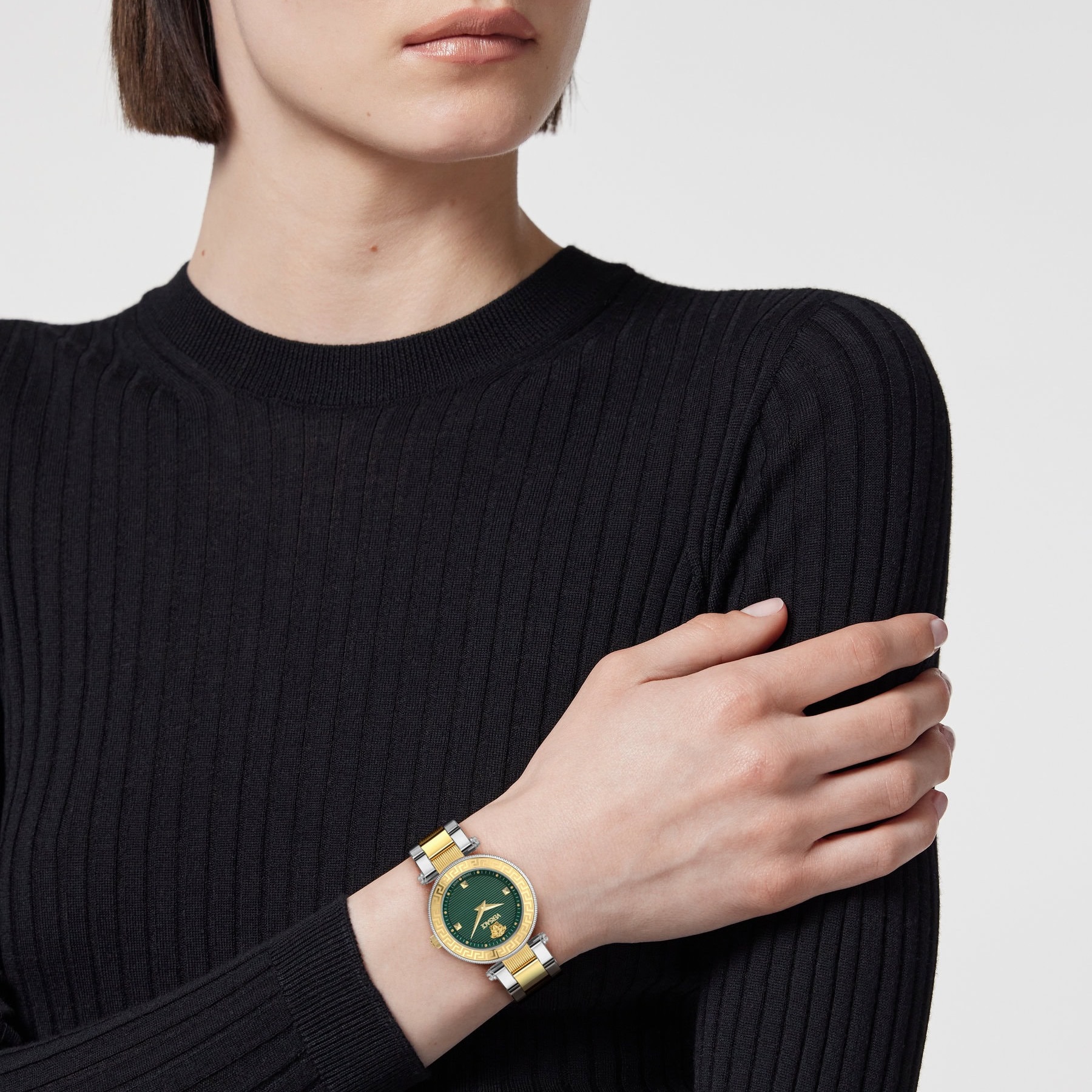 VERSACE Revive Petite Green Dial 30mm Two Tone Gold Stainless Steel Bracelet VEBFA0324 - 4
