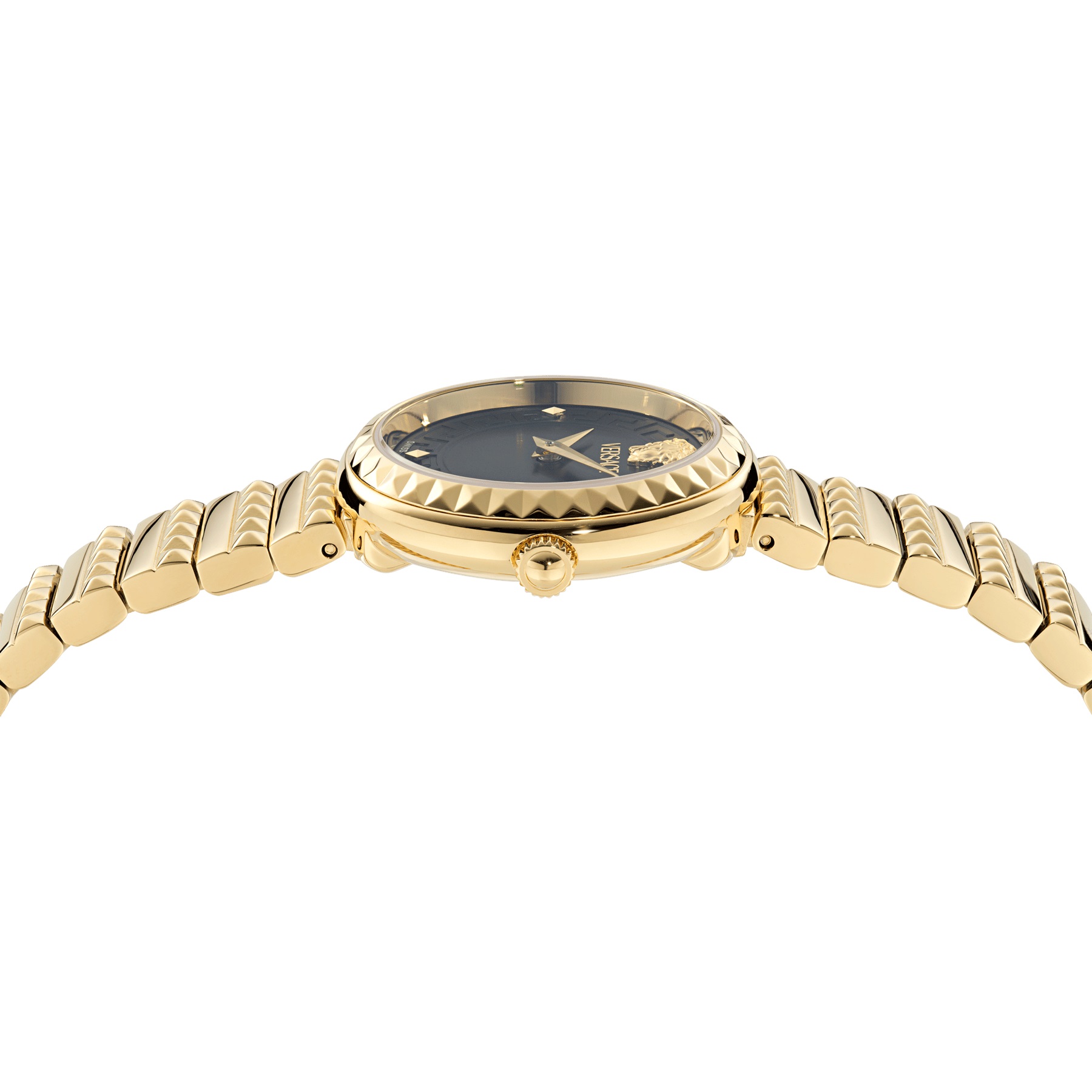 VERSACE Greca Goddess Petite Black Dial 28mm Gold Stainless Steel Bracelet VEDFA0524 - 3