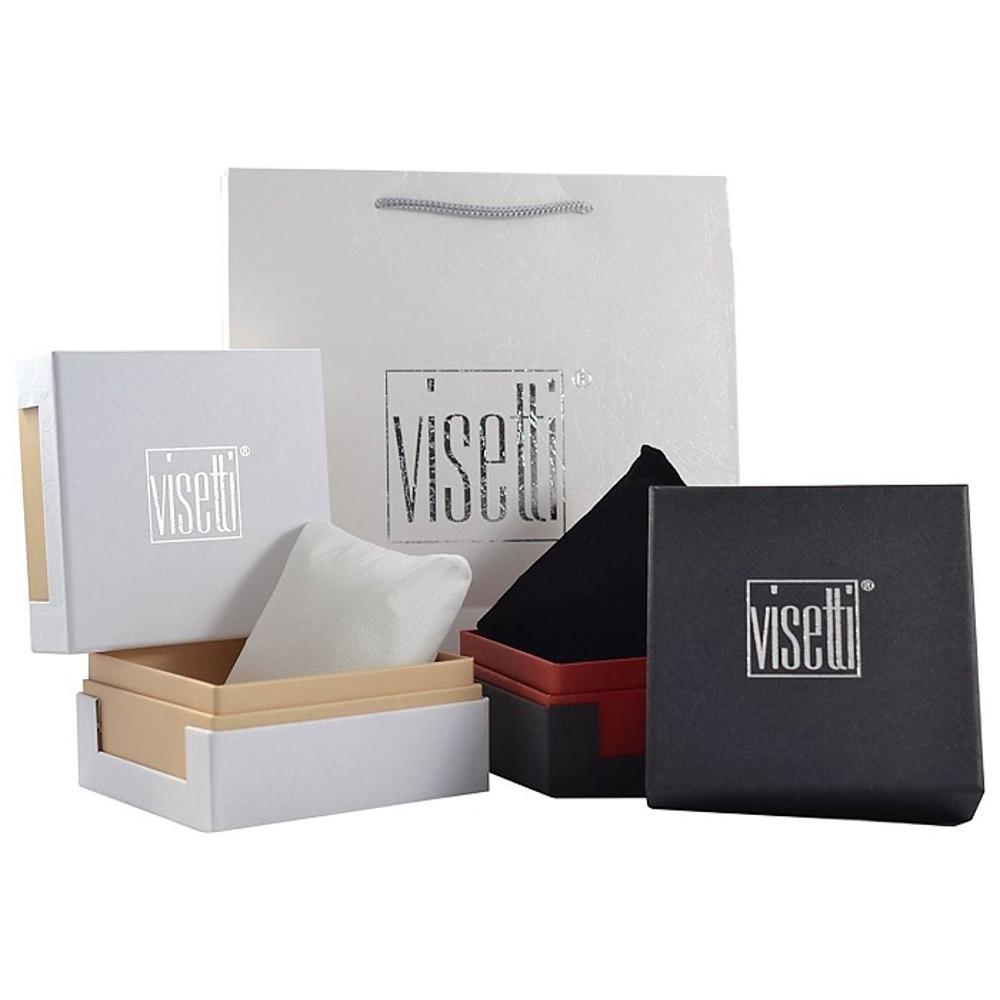 Visetti Apollo Multifunction 44mm Silver Stainless Steel Brown Leather Strap ZE-638SBE - 