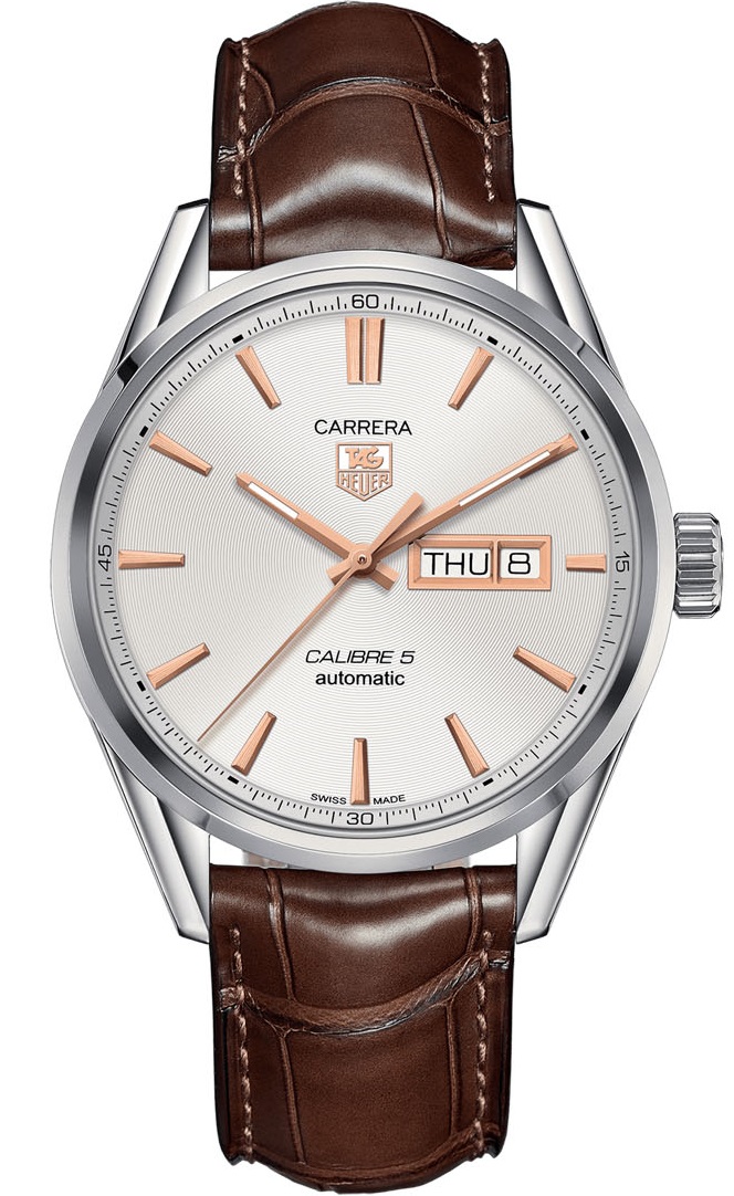TAG HEUER Carrera Automatic 41mm Silver Stainless Steel Brown Leather Strap WAR201D.FC6291 - 