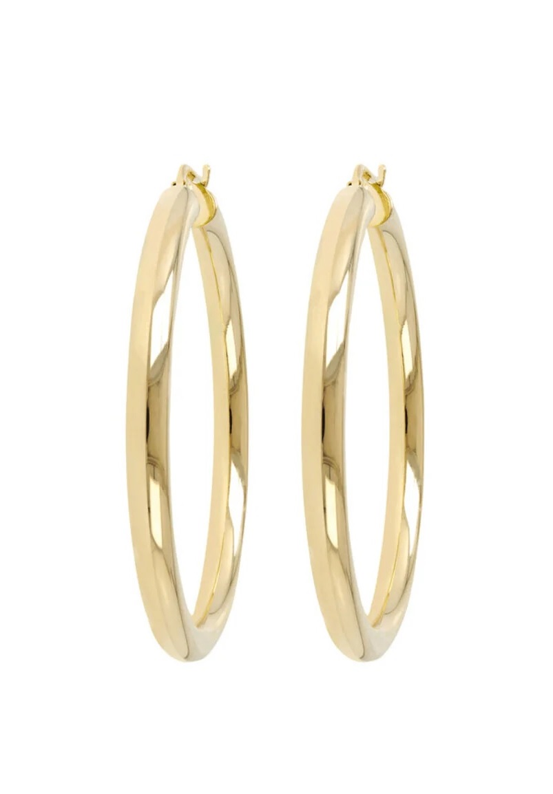BRONZALLURE Golden Hoop Earrings Yellow Gold WSBZ00311Y.Y - 