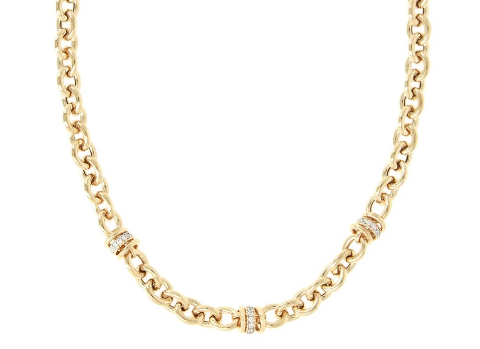 BRONZALLURE Necklace Yellow Gold with Cubic Zirconia WSBZ00520Y.WY - 