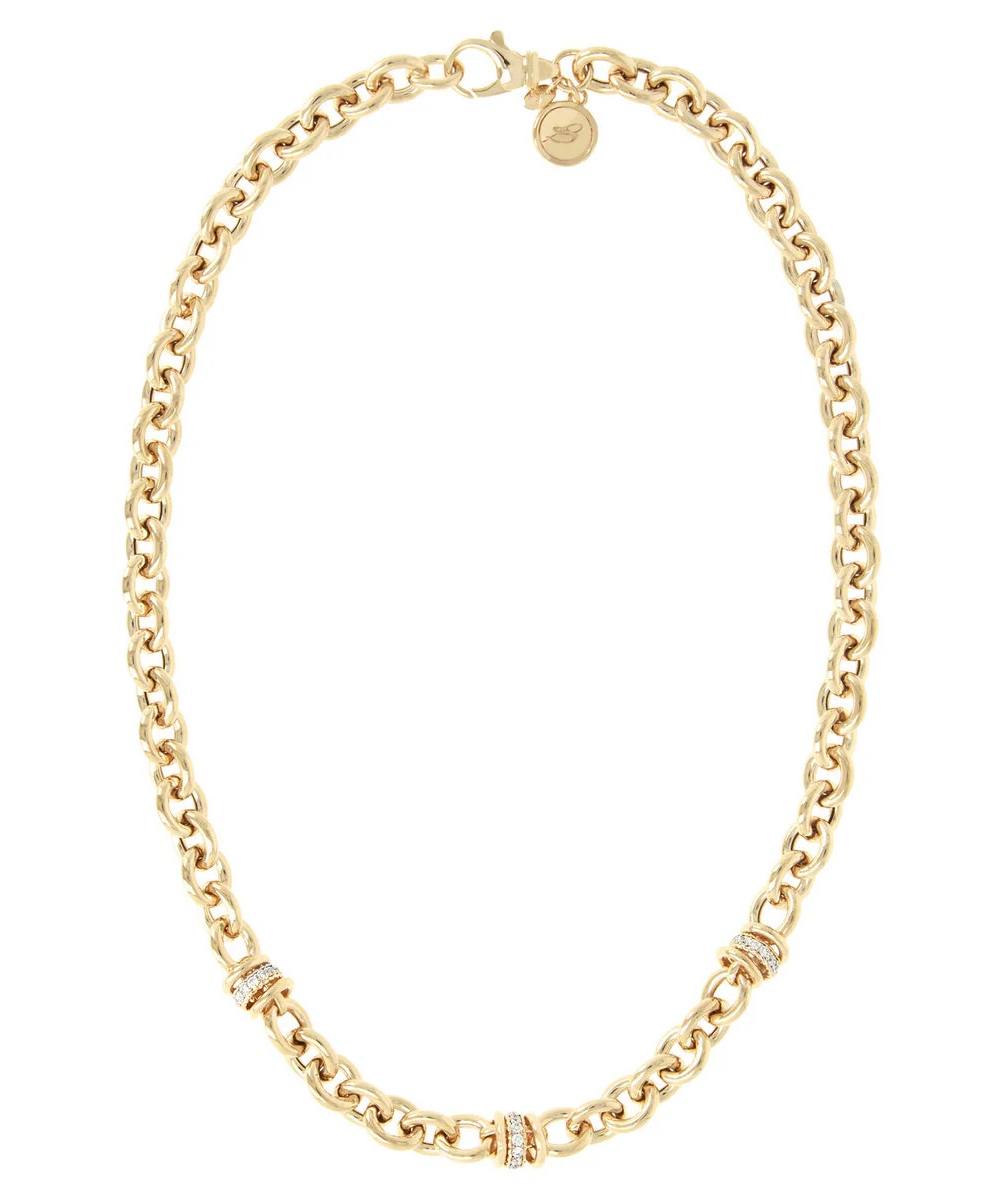 BRONZALLURE Necklace Yellow Gold with Cubic Zirconia WSBZ00520Y.WY - 