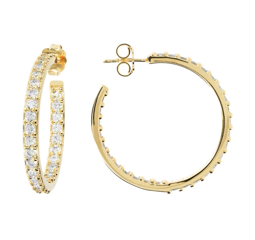 BRONZALLURE Yellow Gold Earrings with Cubic Zirconia WSBZ01277Y.Y - 