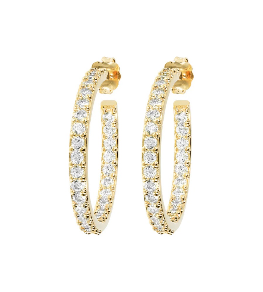 BRONZALLURE Yellow Gold Earrings with Cubic Zirconia WSBZ01277Y.Y - 