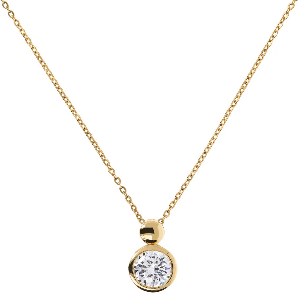BRONZALLURE Yellow Gold Necklace with Light Point Pendant in Cubic Zirconia WSBZ01805Y.Y - 