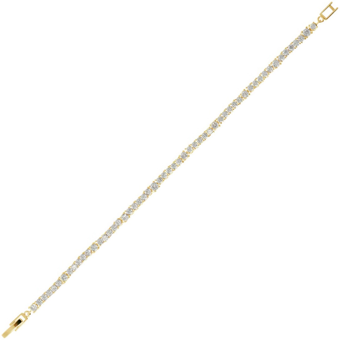 BRONZALLURE Yellow Gold Tennis Bracelet with Cubic Zirconia WSBZ01998Y.Y-W.LG - 