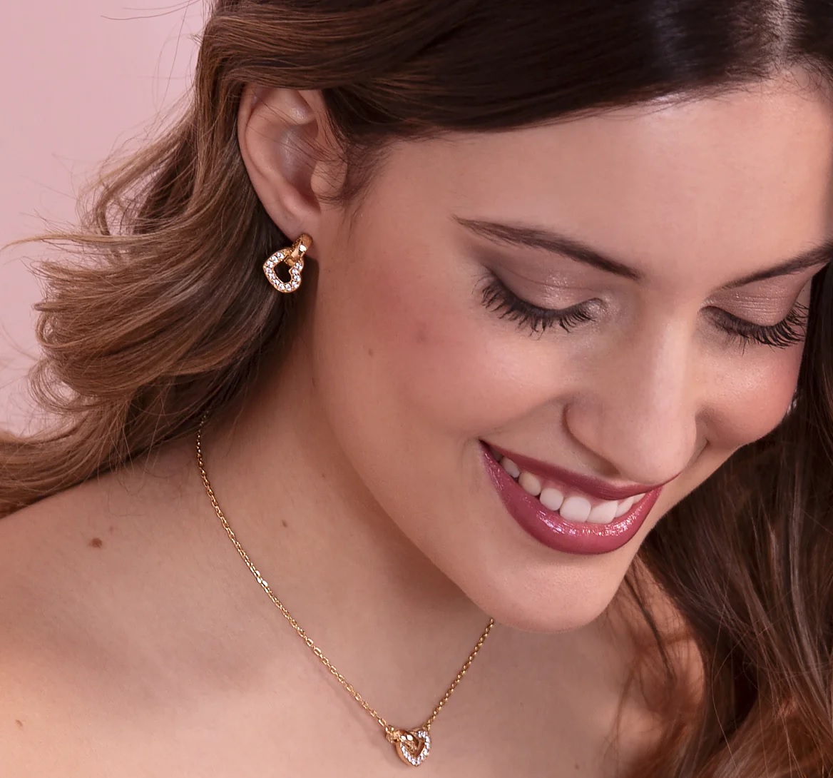 BRONZALLURE Yellow Gold Pendant Earrings with Cubic Zirconia WSBZ02299Y.YG - 3