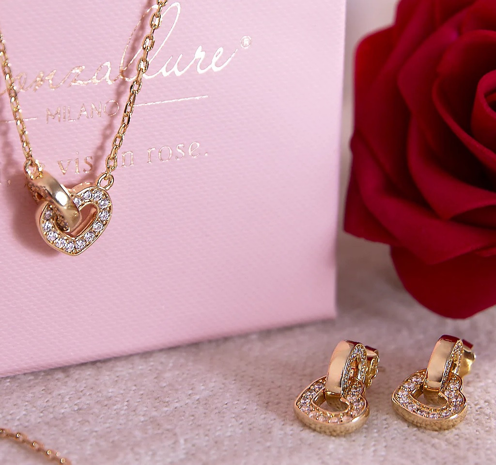 BRONZALLURE Yellow Gold Pendant Earrings with Cubic Zirconia WSBZ02299Y.YG - 4