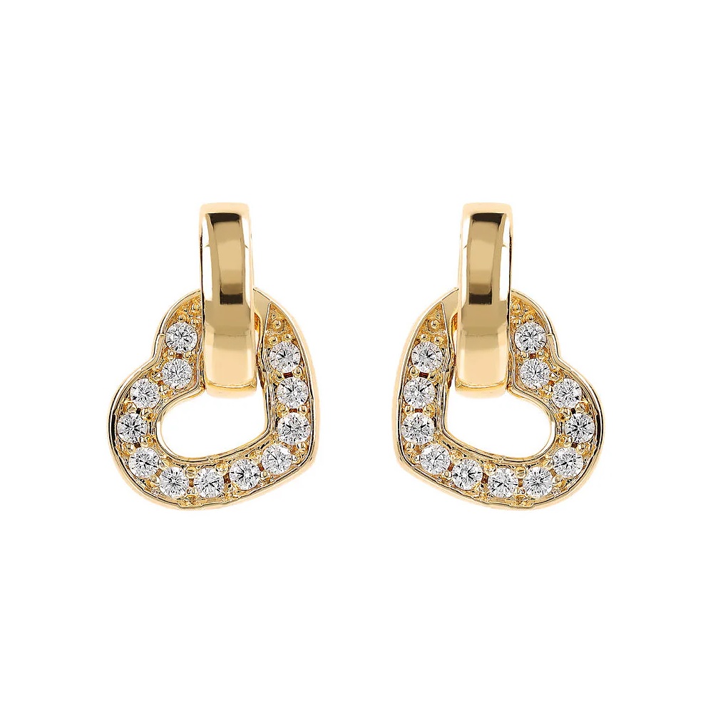 BRONZALLURE Yellow Gold Pendant Earrings with Cubic Zirconia WSBZ02299Y.YG - 