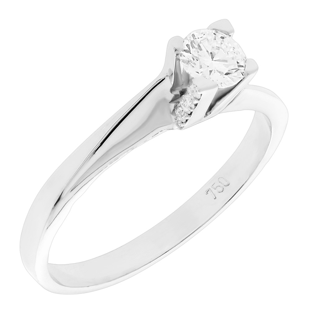 ΔΑΧΤΥΛΙΔΙ Μονόπετρο SENZIO Collection Λευκό Χρυσό Κ18 με 0.24ct. Διαμάντια XX007780