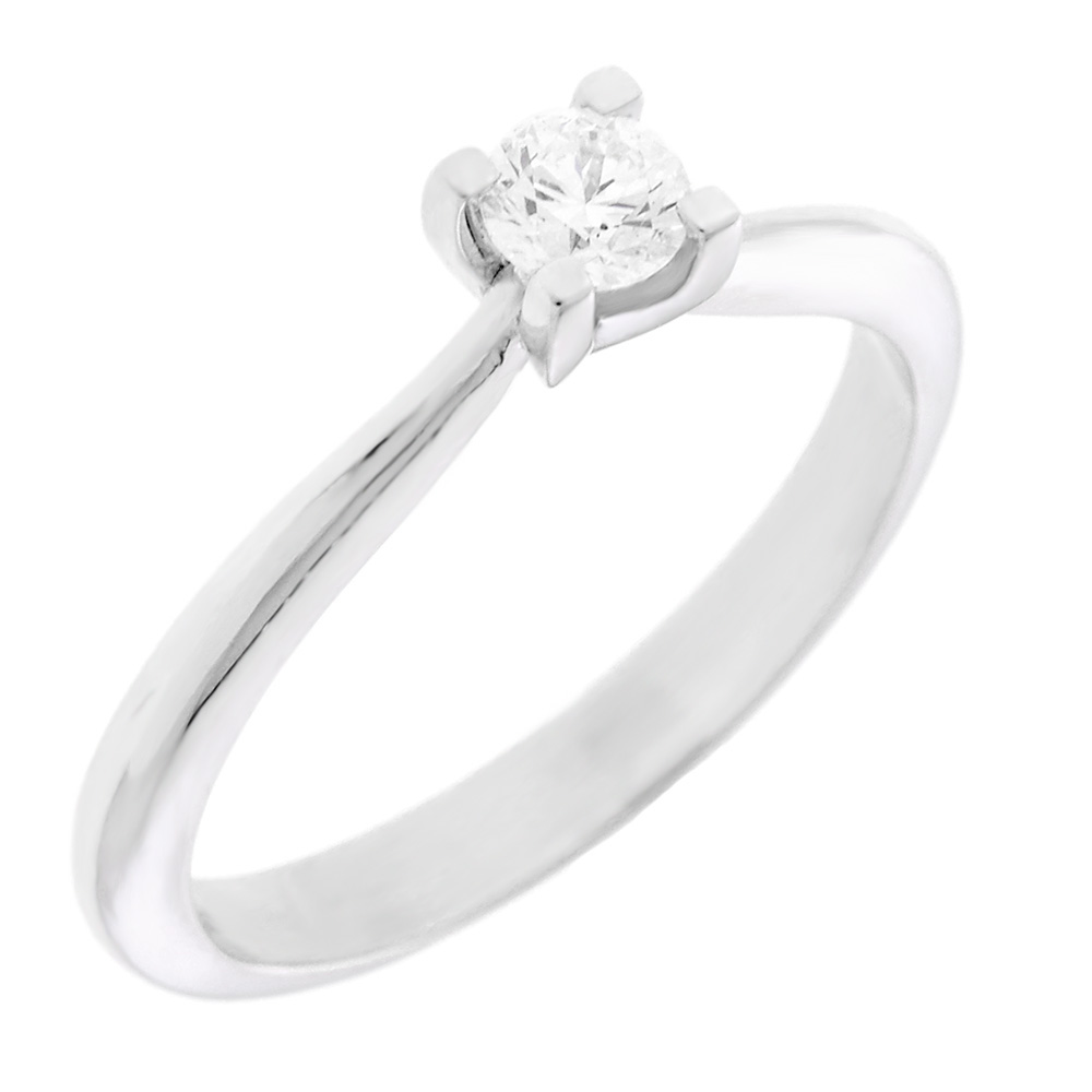 RING Single Stone White Gold 18K with 0.25ct. Diamonds XX10800 - 