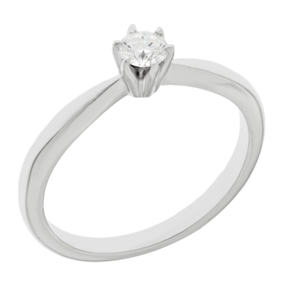 RING Single Stone White Gold 18K with 0.20ct. Diamonds XX9450 - 