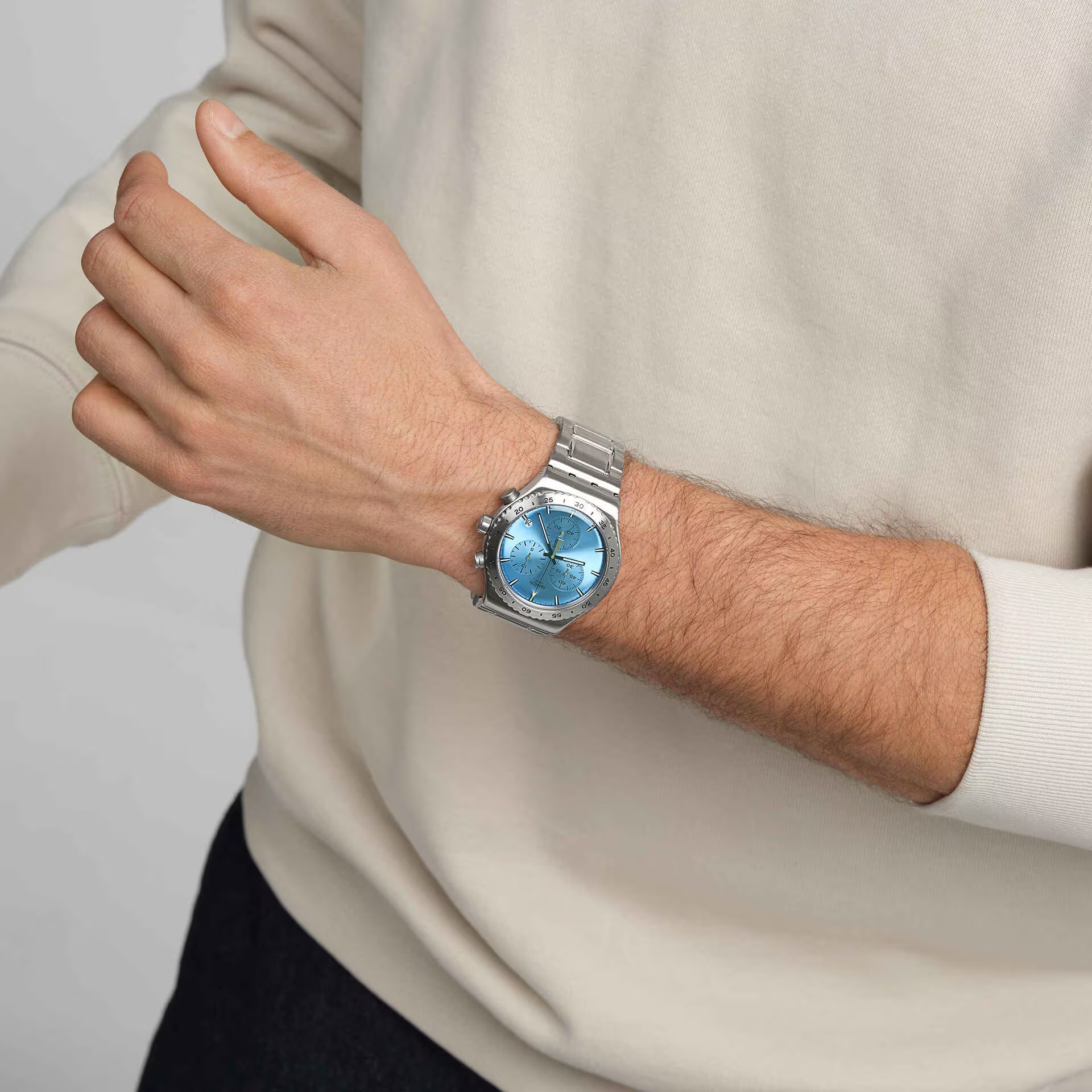 SWATCH Irony Chronograph That'S So Peachy 43mm Silver Stainless Steel Bracelet YVS528G - 3