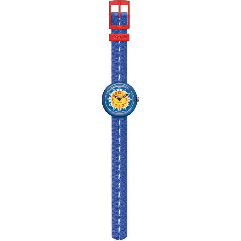 FLIK FLAK Retro Blue 31.85mm Blue Fabric Strap ZFBNP187 - 4