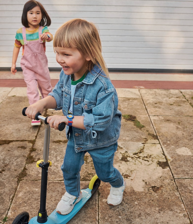 FLIK FLAK Retro Blue 31.85mm Blue Fabric Strap ZFBNP187 - 5