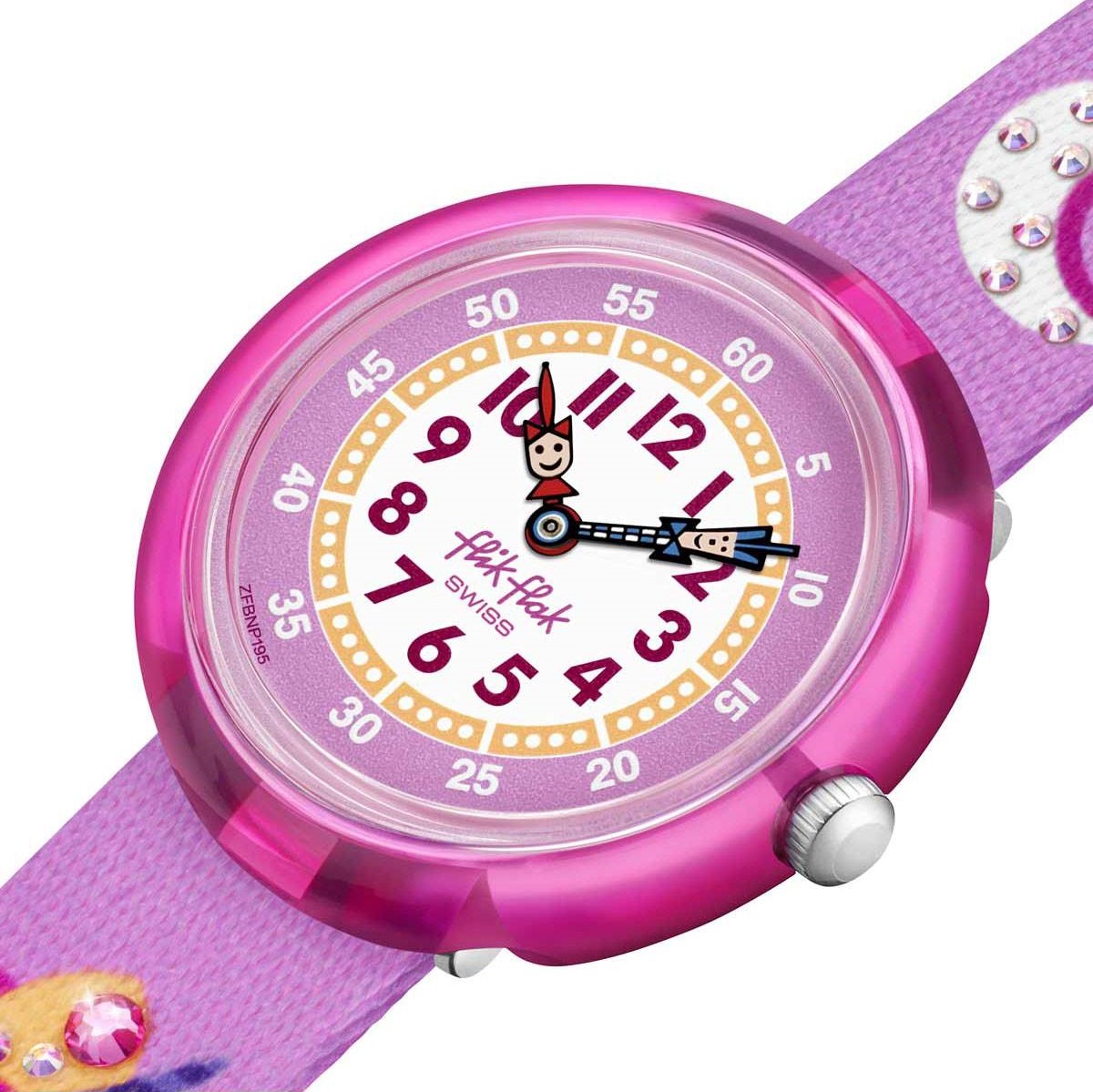 FLIK FLAK Tales From The World Dreaming Unicorn 31.85mm Pink Fabric Strap ZFBNP195 - 