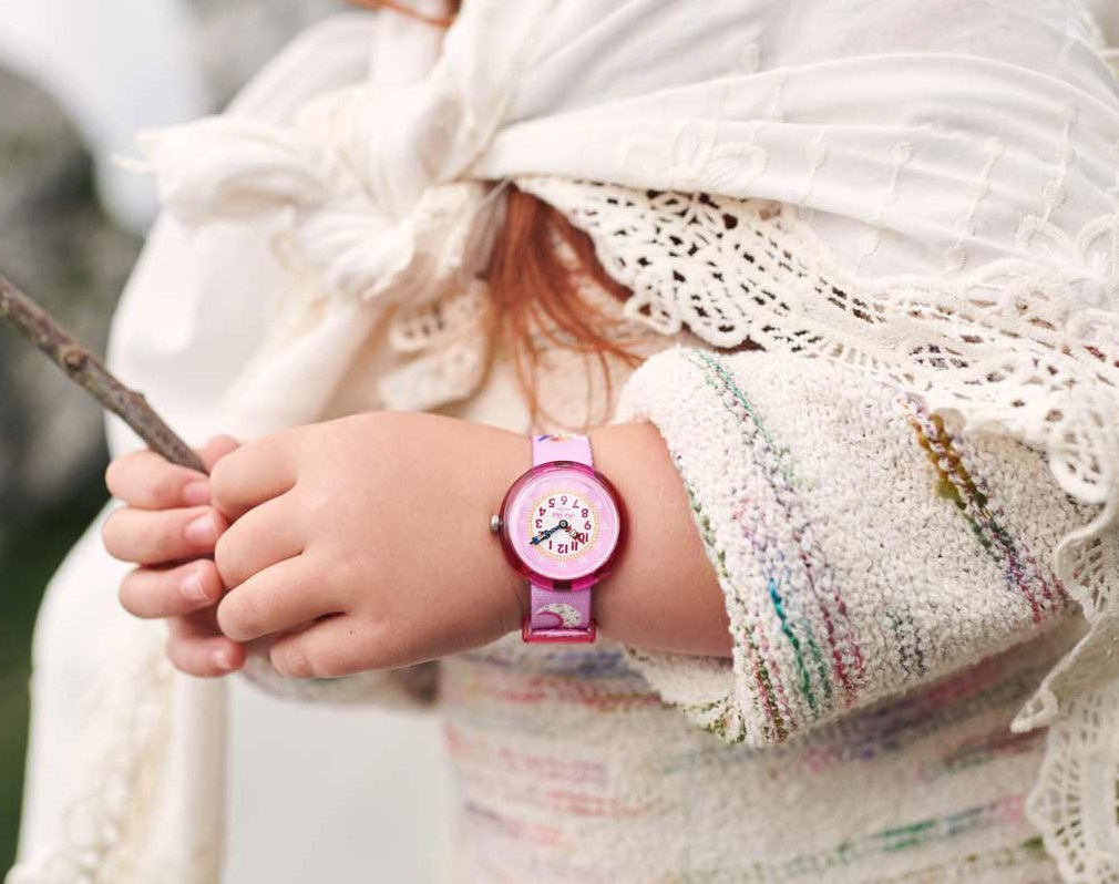 FLIK FLAK Tales From The World Dreaming Unicorn 31.85mm Pink Fabric Strap ZFBNP195 - 5