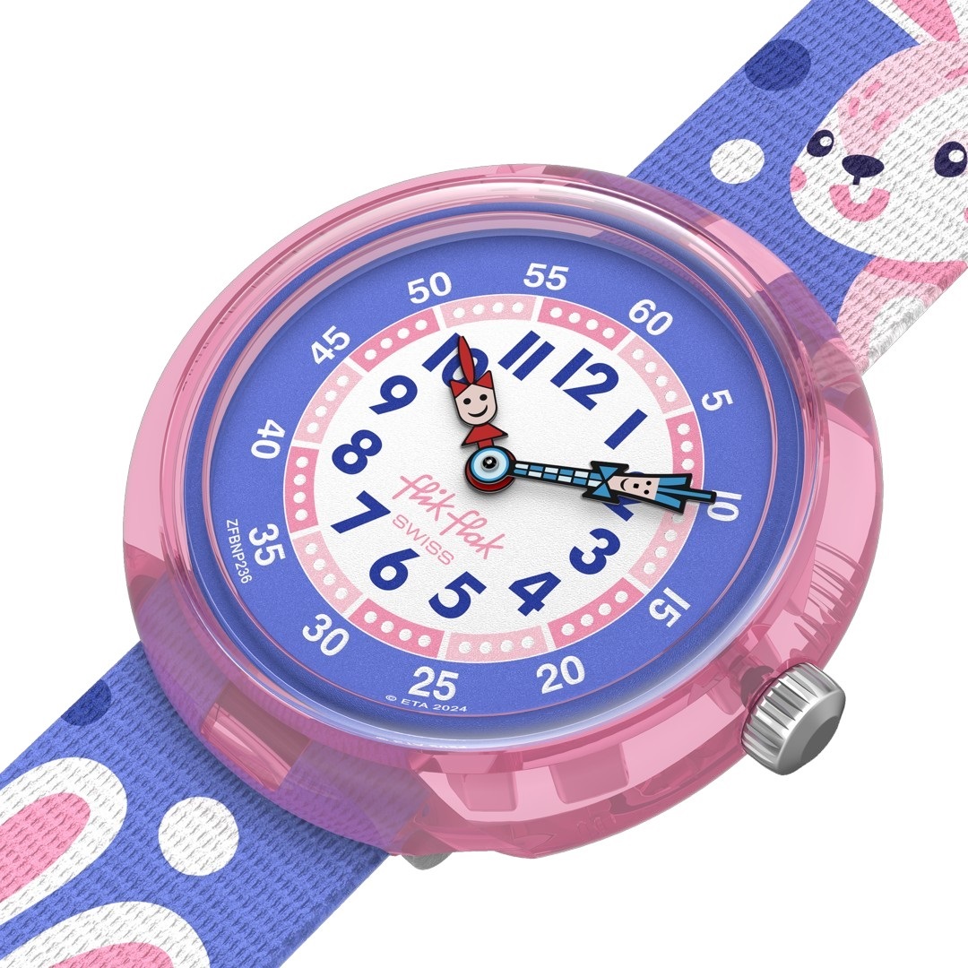 FLIK FLAK Friends Furr-Ever Peek-A-Bunny 31.85mm Multicolor Fabric Strap ZFBNP236 - 