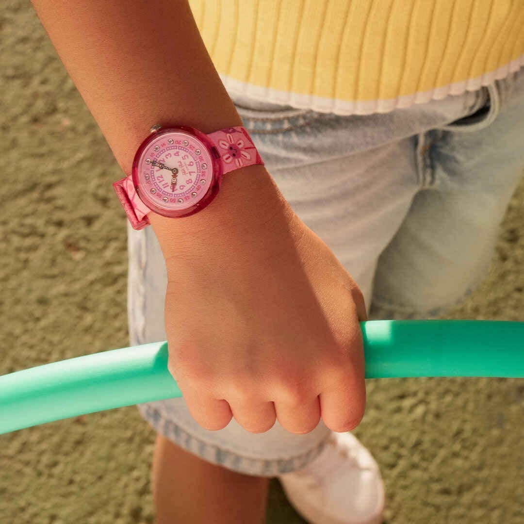 FLIK FLAK Story Time Happy Meadow 31.85mm Pink Fabric Strap ZFBNP239 - 