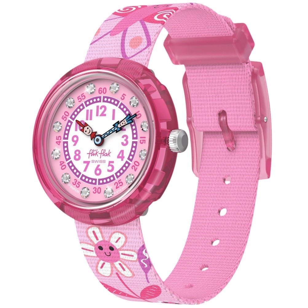 FLIK FLAK Story Time Happy Meadow 31.85mm Pink Fabric Strap ZFBNP239 - 