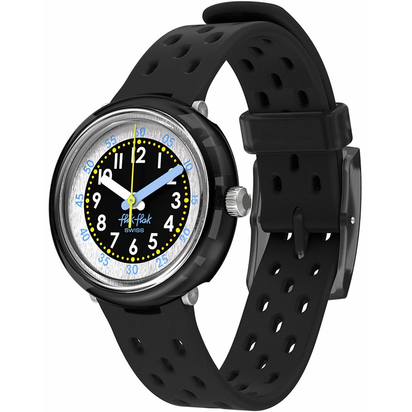 FLIK FLAK Bubbly Hours Fizz In Black 31.85mm Black Silicon Strap ZFCNP001 - 