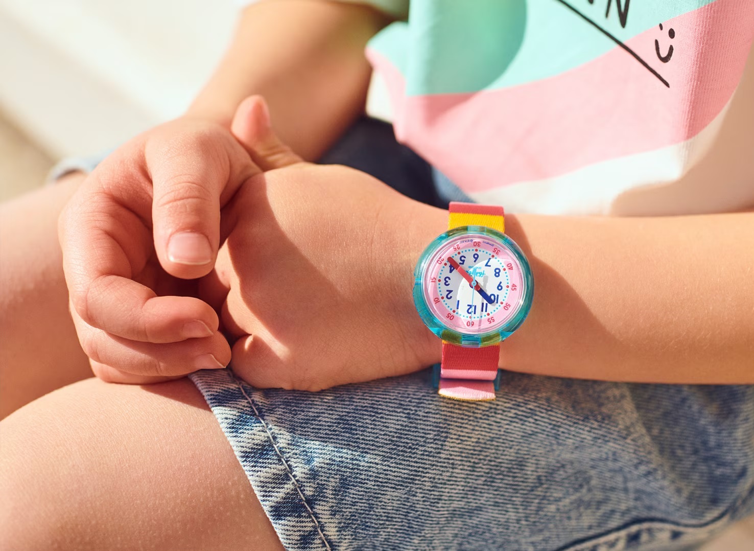 FLIK FLAK Stripy Pink 31.85mm Multicolor Fabric Strap ZFPNP113 - 5