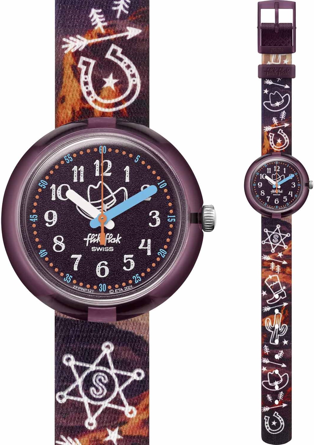 FLIK FLAK Tales From The World Yee Ha! 31.85mm Fabric Strap ZFPNP121 - 