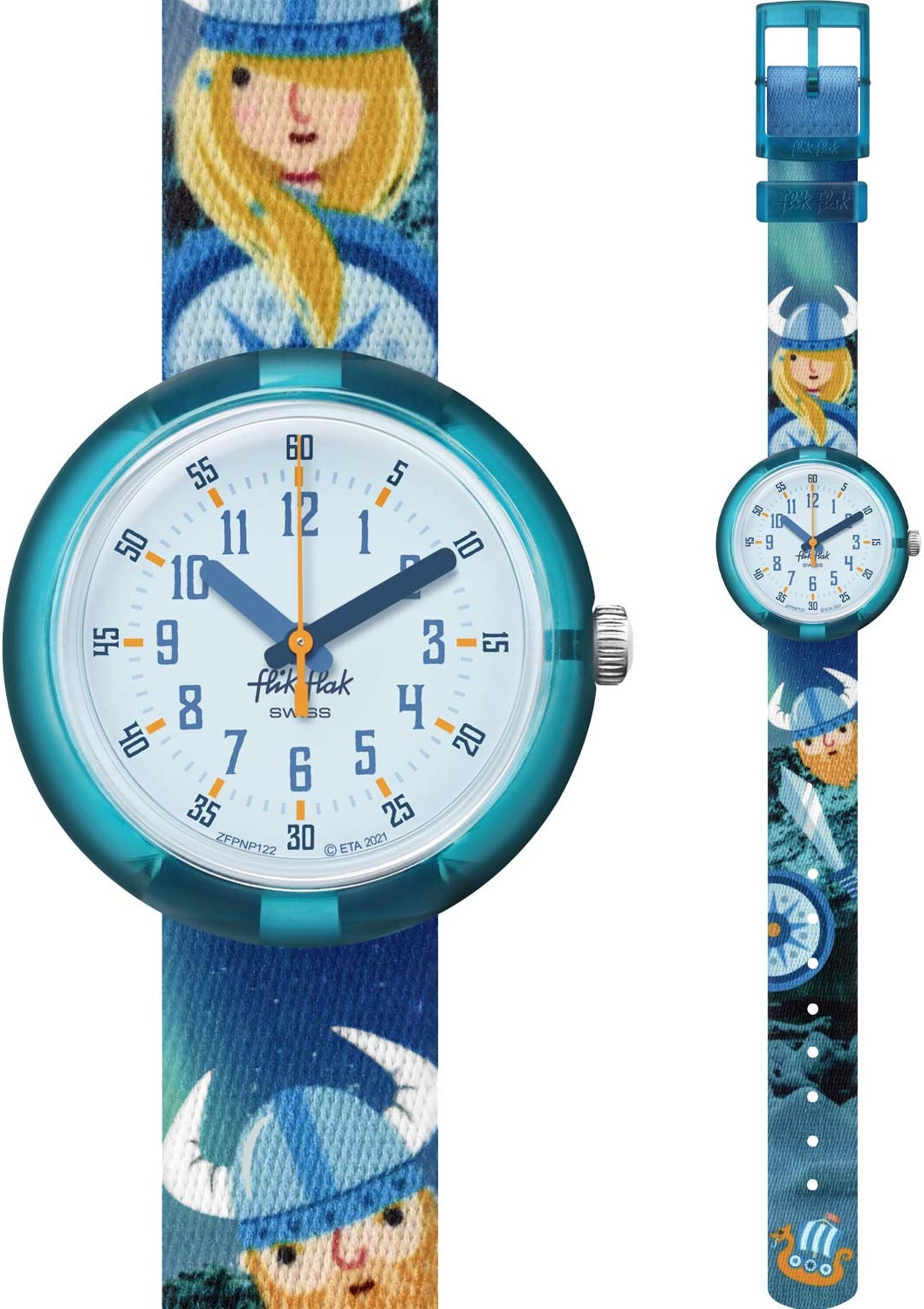FLIK FLAK Tales From The World Vikings 31.85mm Fabric Strap ZFPNP122 - 