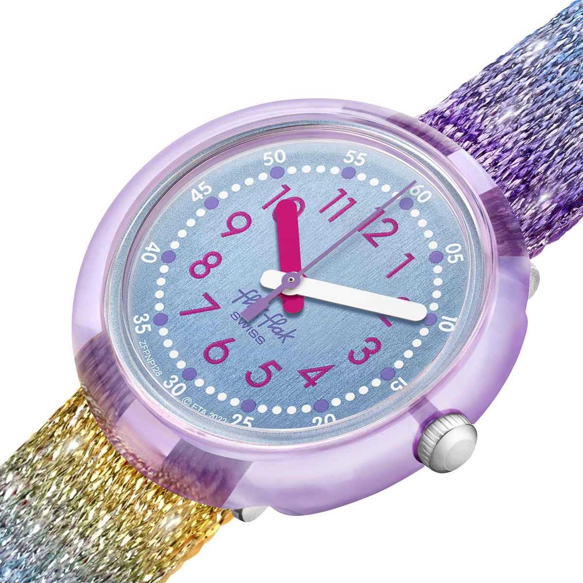 FLIK FLAK Shine Bright Shine in Rainbow 31.85mm Multicolor Fabric Strap ZFPNP128 - 3