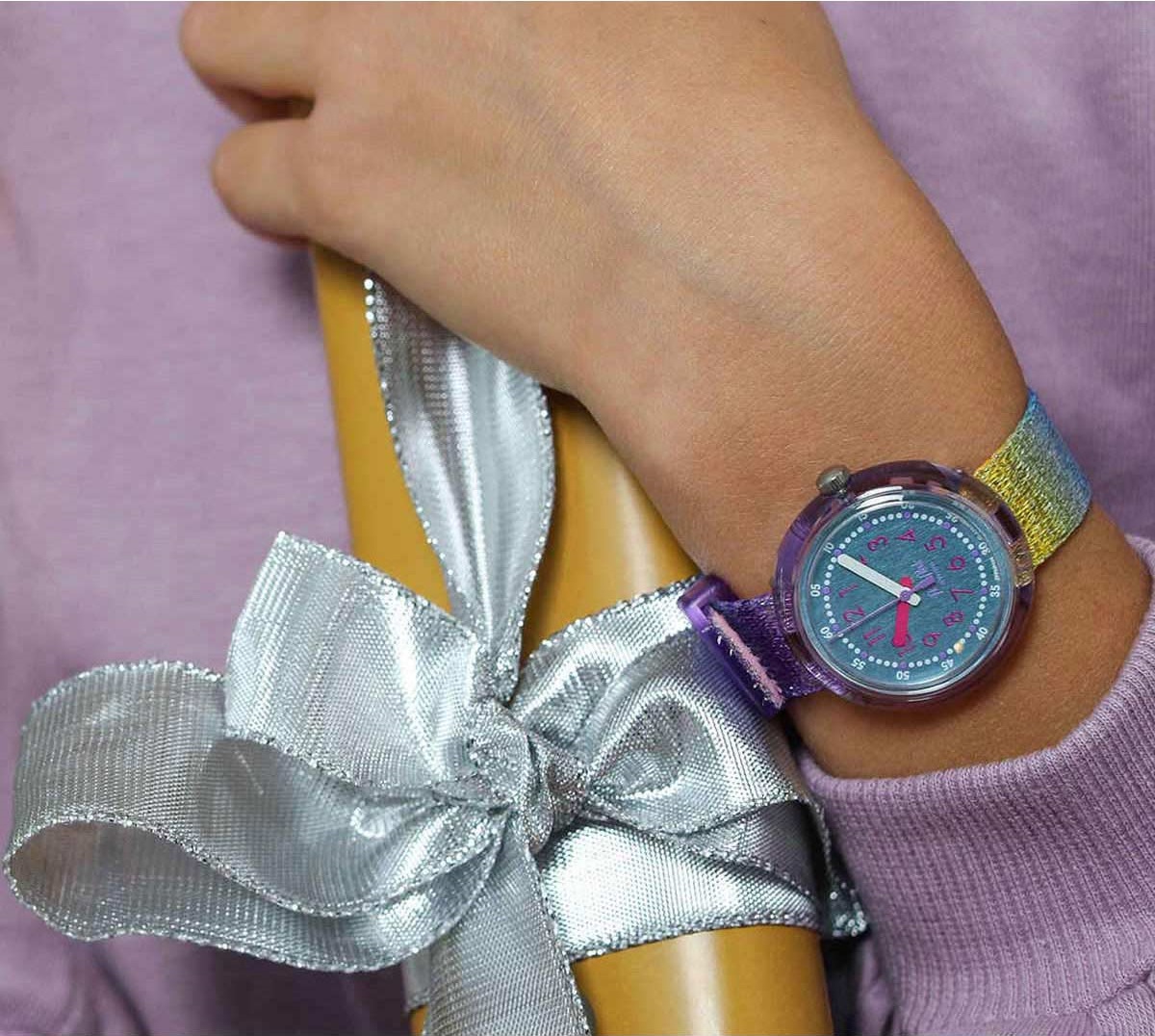 FLIK FLAK Shine Bright Shine in Rainbow 31.85mm Multicolor Fabric Strap ZFPNP128 - 6